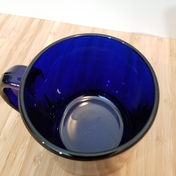 Retro deep color cobalt blue coffee mug Made In The U.S.A. - Picture 5 of 8